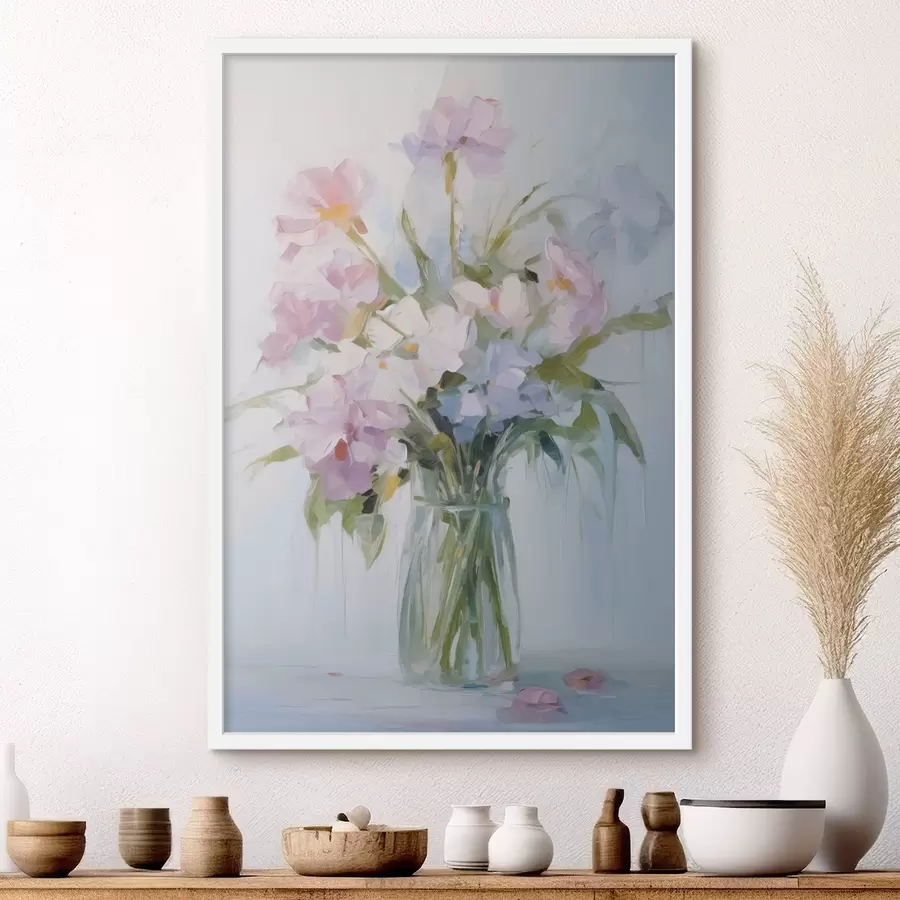 Papier peint photo Bouquet de fleurs dans un vase imitation peinture f46751