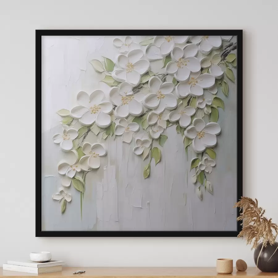 Fotobehang Abstracte bloemen imitatie van schilderkunst f46755