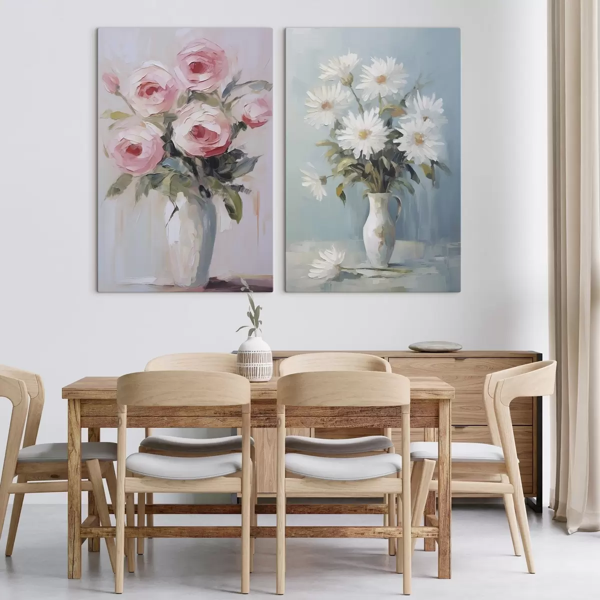  Schilderijen Bloemen in een vaas imitatie schilderij m01027