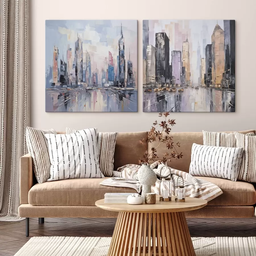  Peintures Imitation abstraite d'une ville dans la peinture m01032