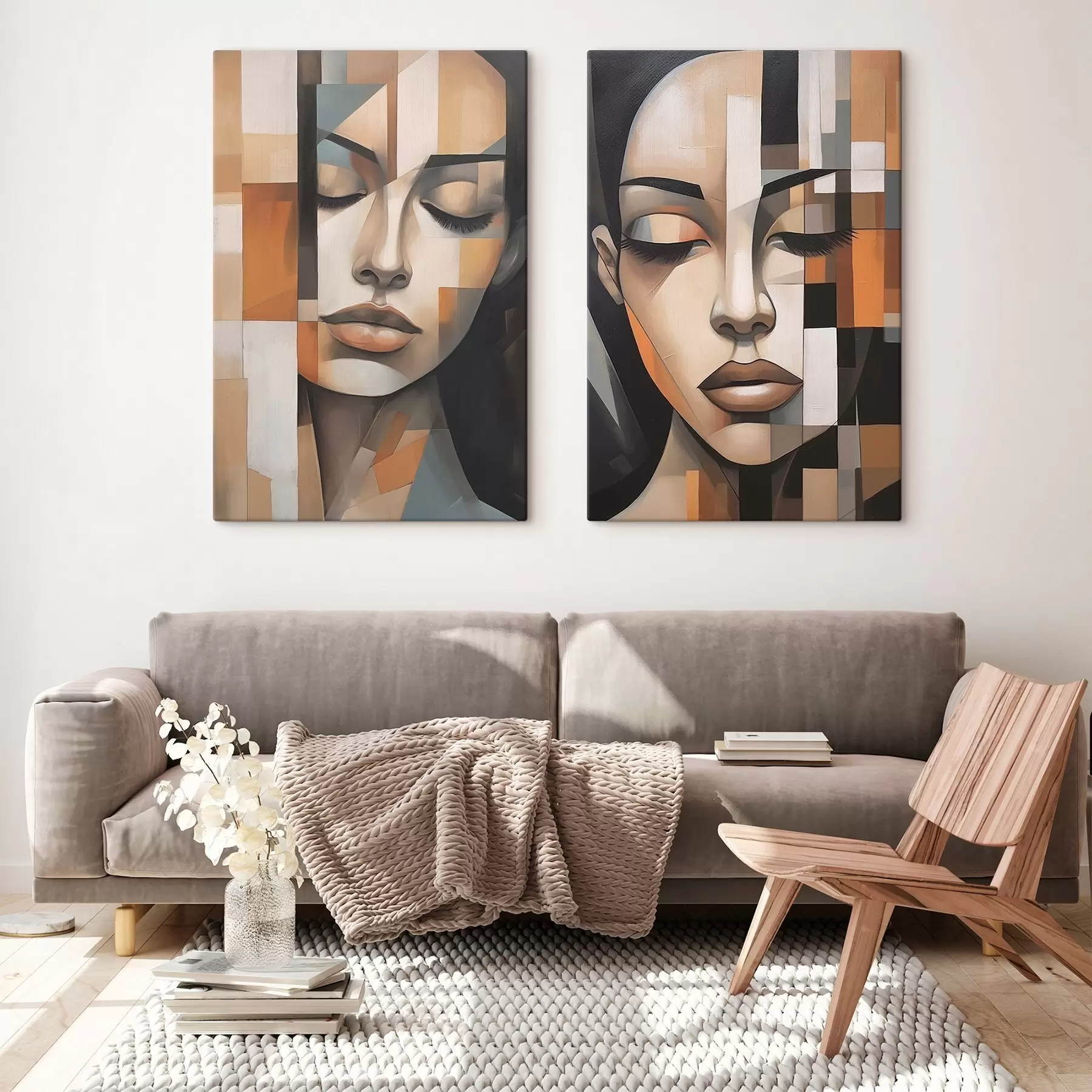  Peintures Portrait cubiste d'une femme m01023