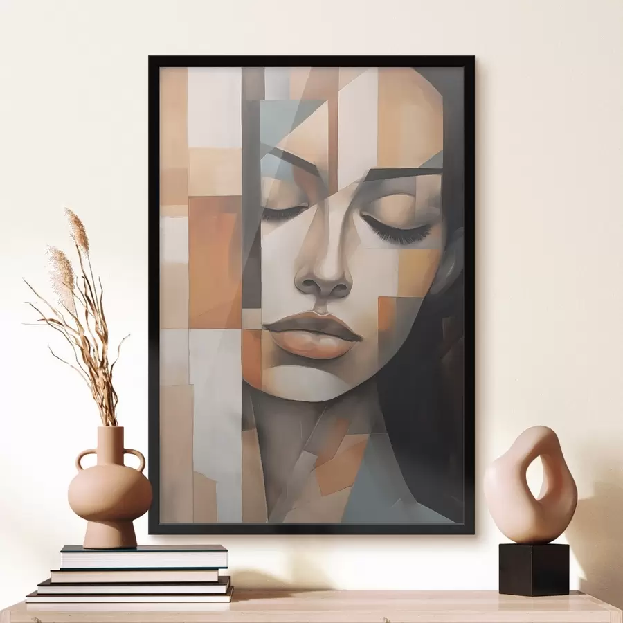 Papier peint photo Portrait cubiste de femme f46730