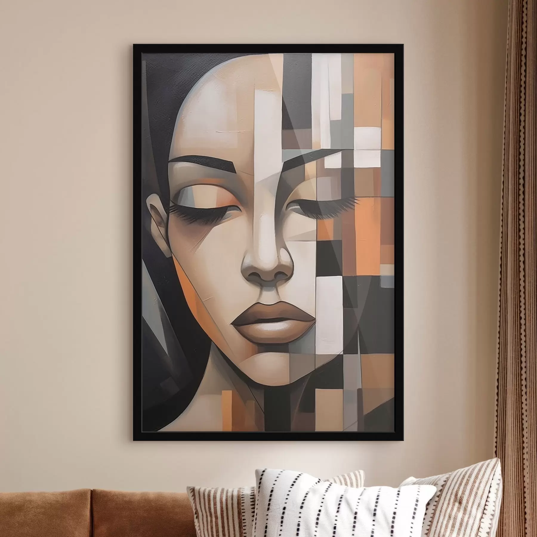 Fotobehang Kubistisch vrouwenportret f46731