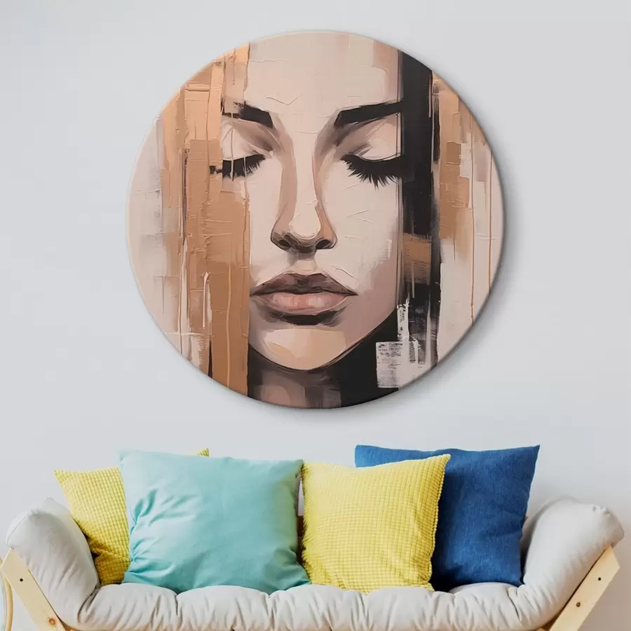  Peintures Portrait d'une femme. Coups de pinceau abstraits. r46733