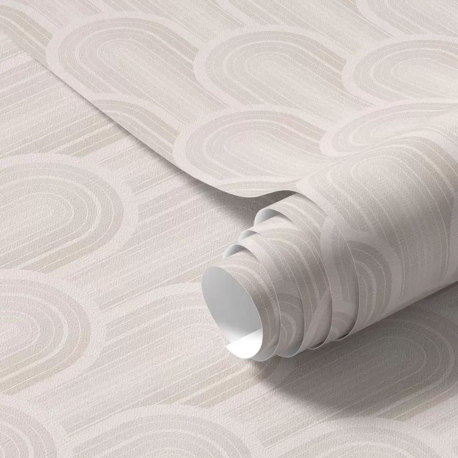 Papier peint photo Petits modules en arc dans des tons crème-beige chauds a00924