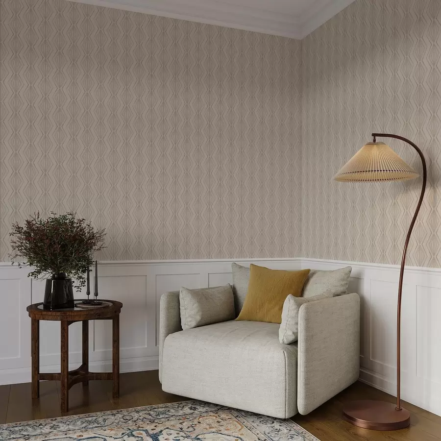 Fotobehang Licht diamanten ornament in rustige beige tinten a00925v2