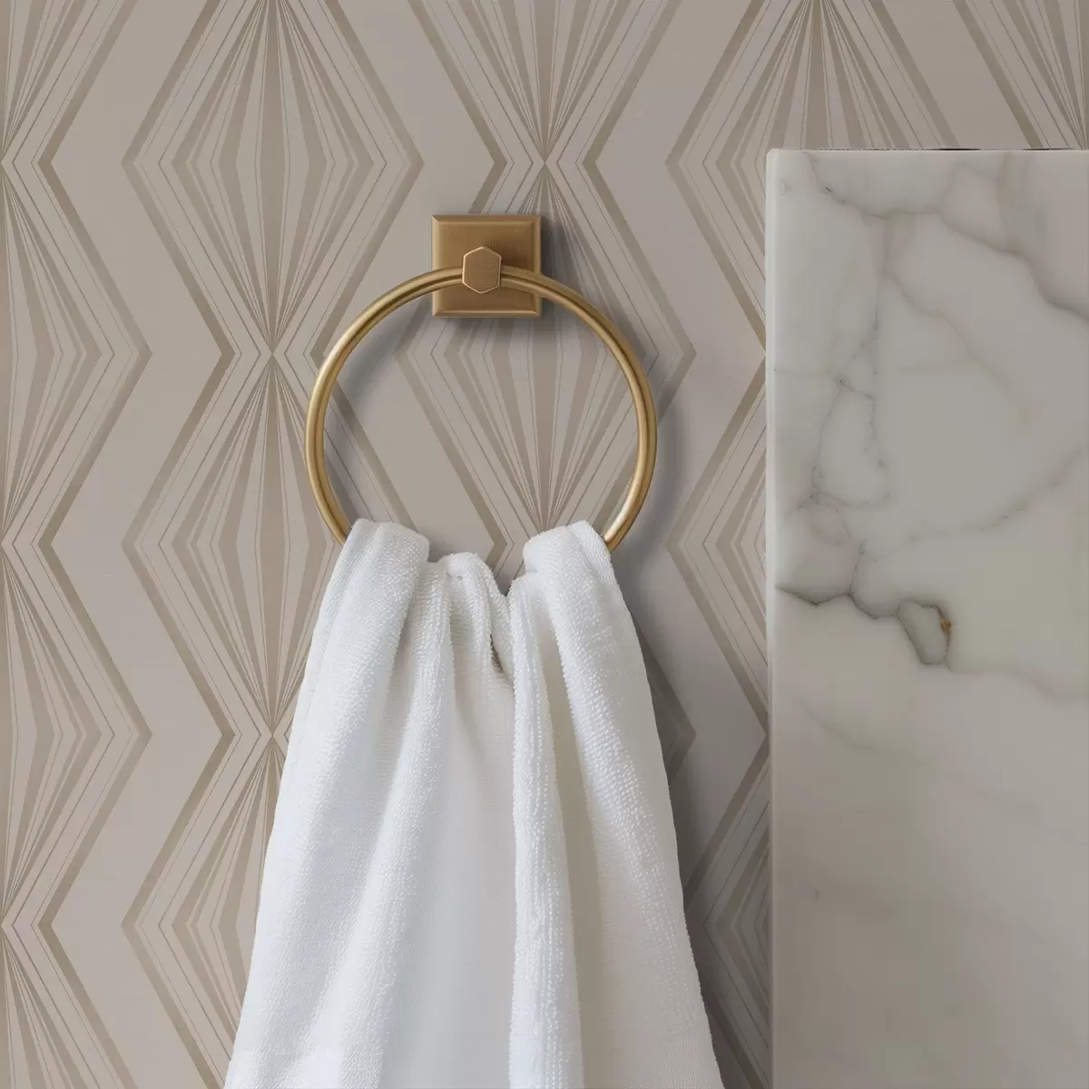 Behang Licht diamanten ornament in rustige beige tinten a00925v2