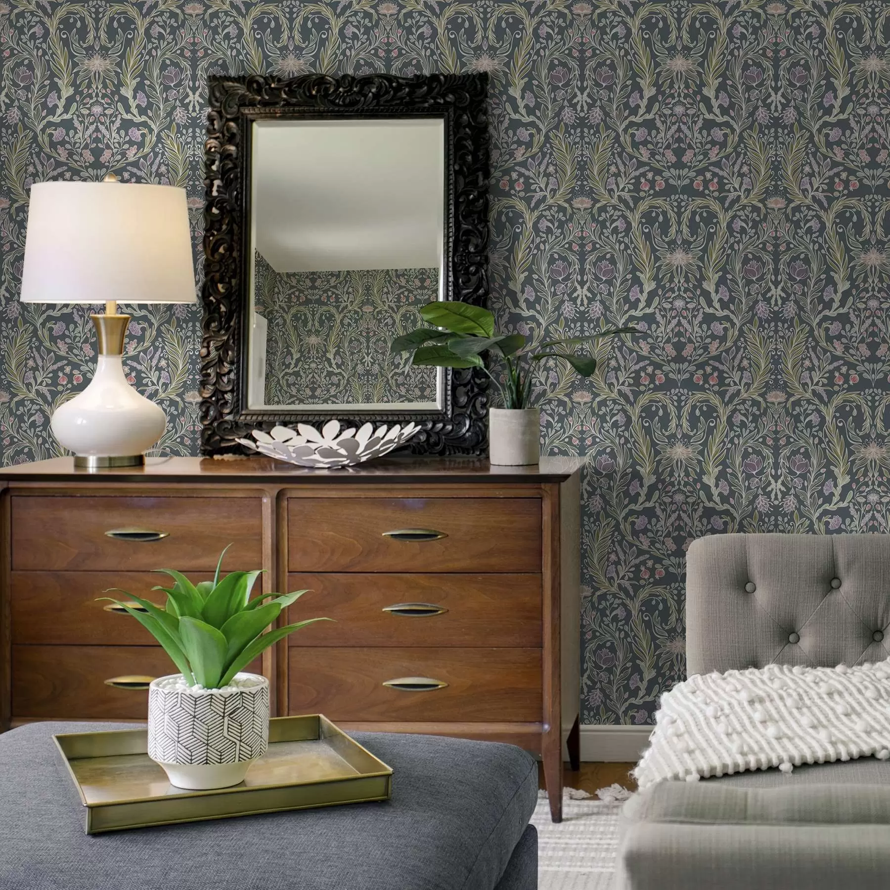 Papier peint photo Le même motif sur un fond gris-bleu froid a00928v1