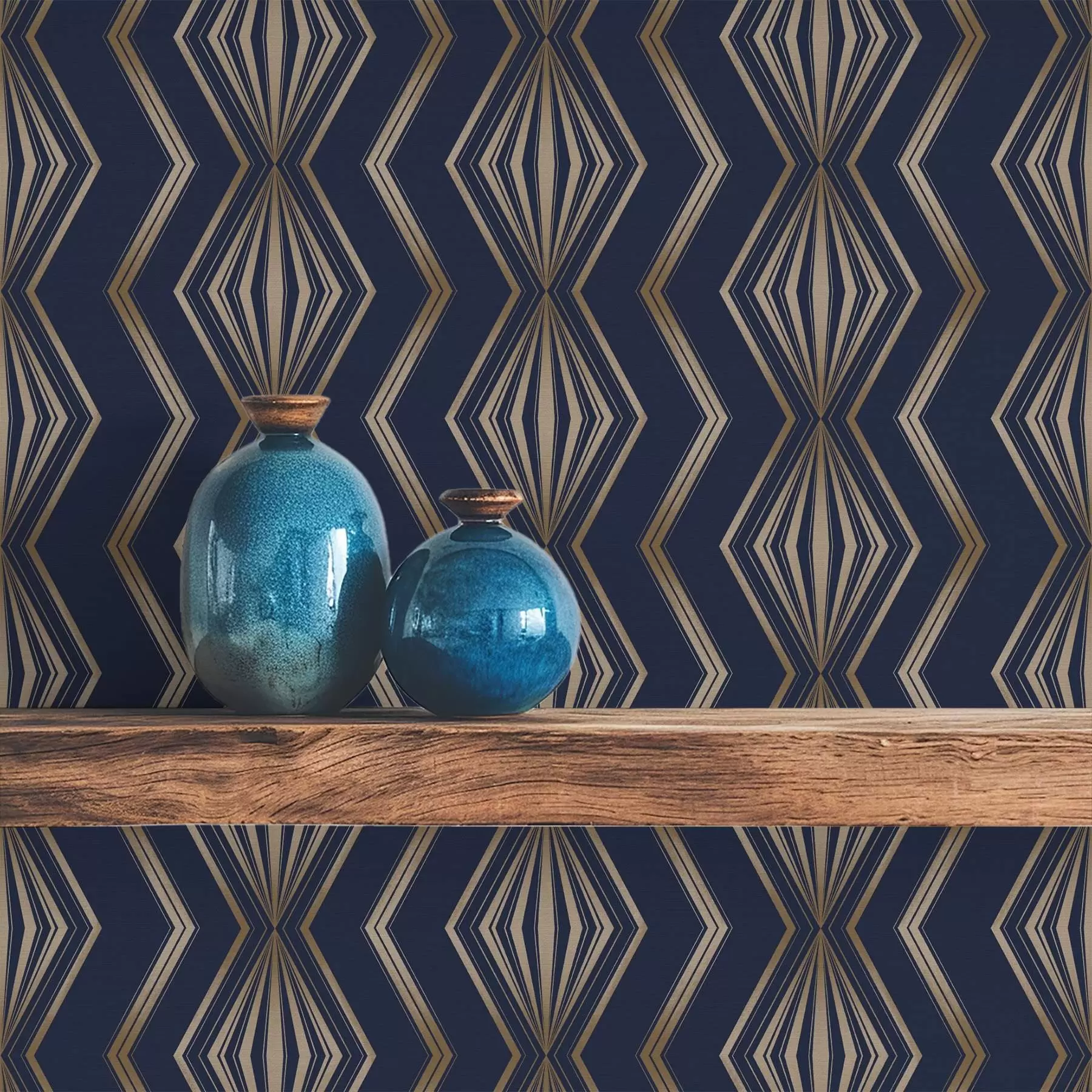 Fotobehang Donkerblauw geometrisch patroon met ruitjes a00973