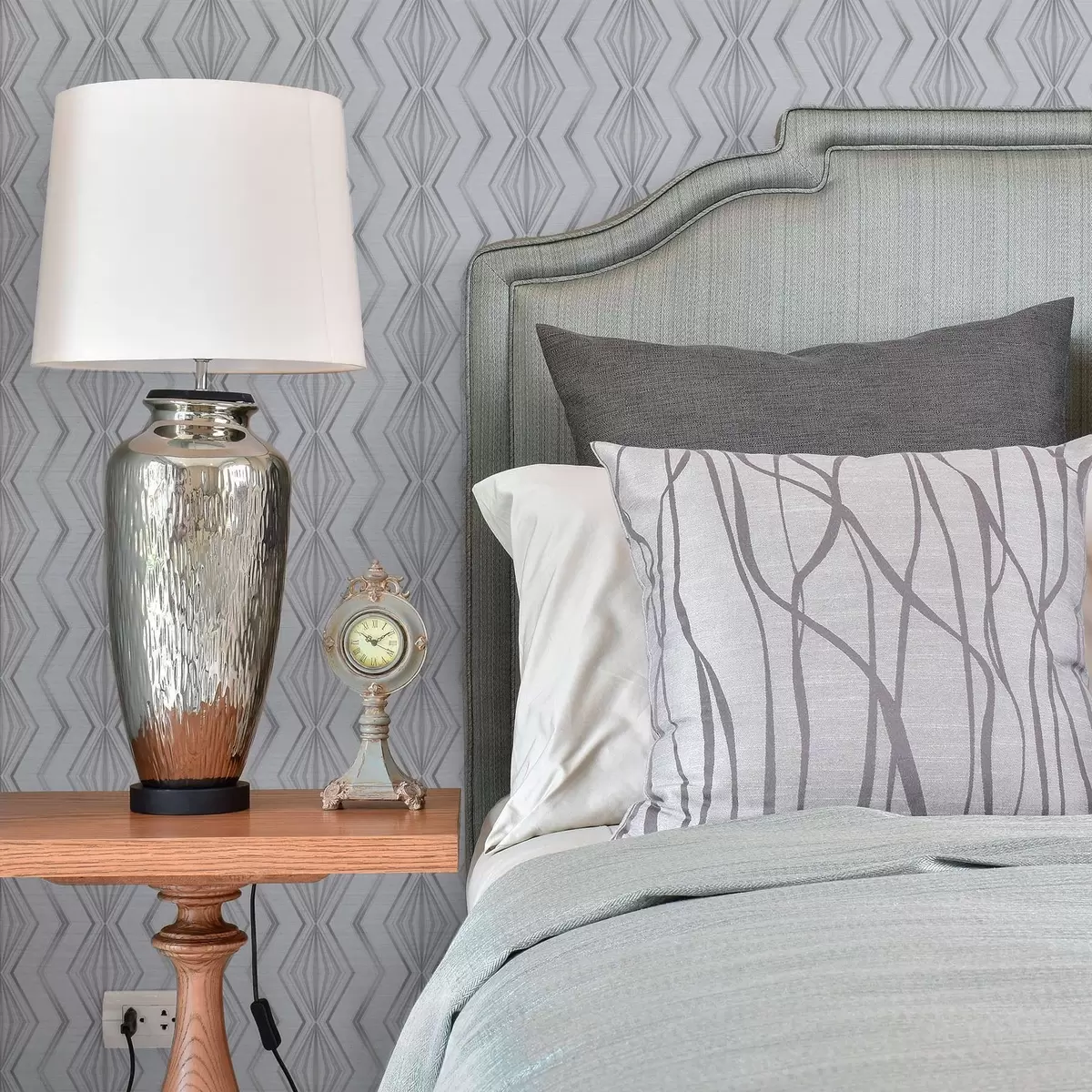 Behang Lichtgrijs geometrisch ruitpatroon a00973v2