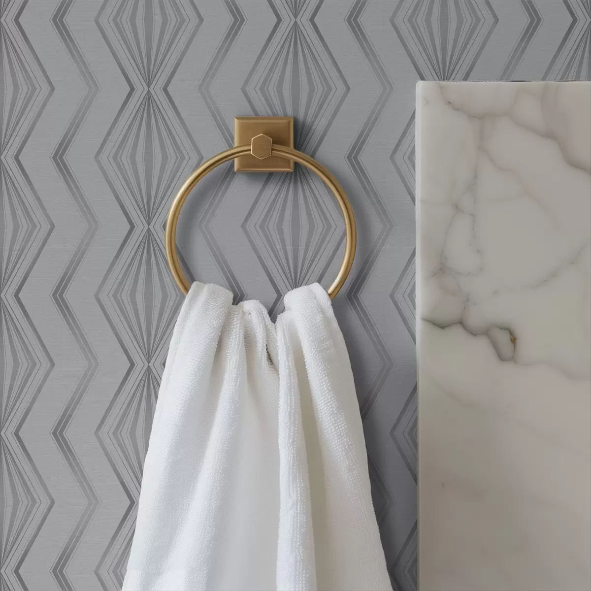 Papier peint Motif géométrique à losanges gris clair a00973v2