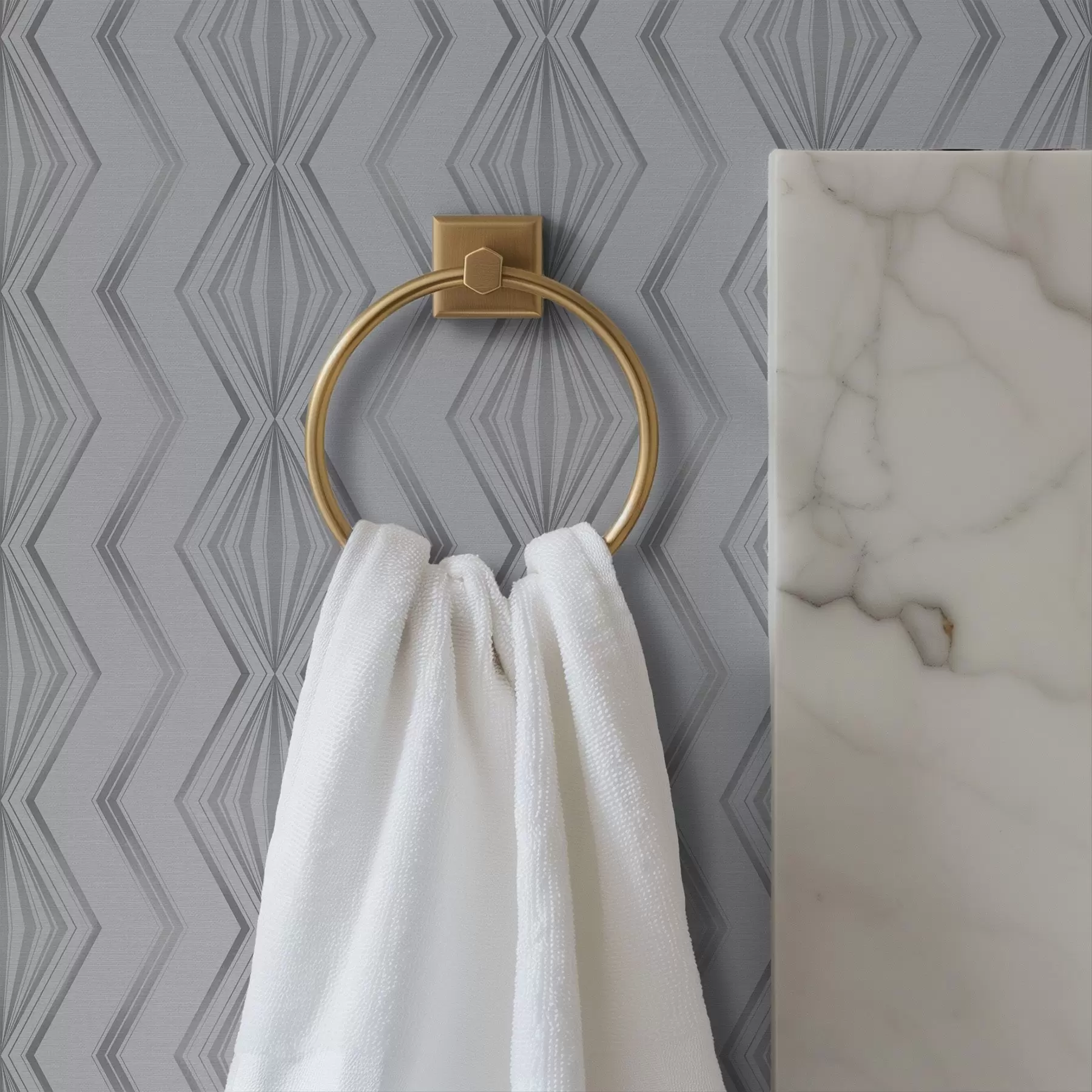 Papier peint photo Motif géométrique à losanges gris clair a00973v2