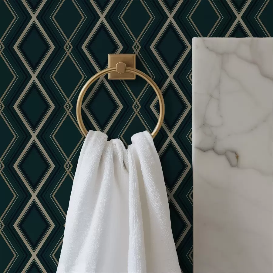 Papier peint photo Fond bleu sarcelle foncé avec un motif répétitif en losanges a00975v1