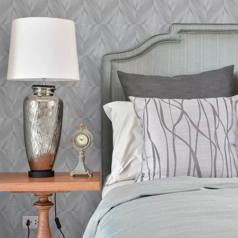 Papier peint photo Géométrie des traits inclinés dans une palette gris-bleu froide a00983v2