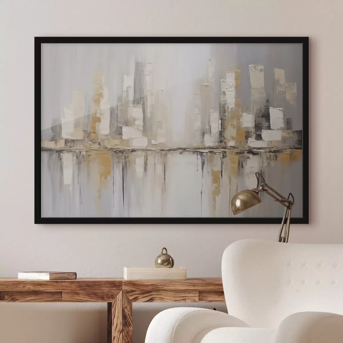 Poster Abstracte imitatie van schilderkunst in de stad f46761