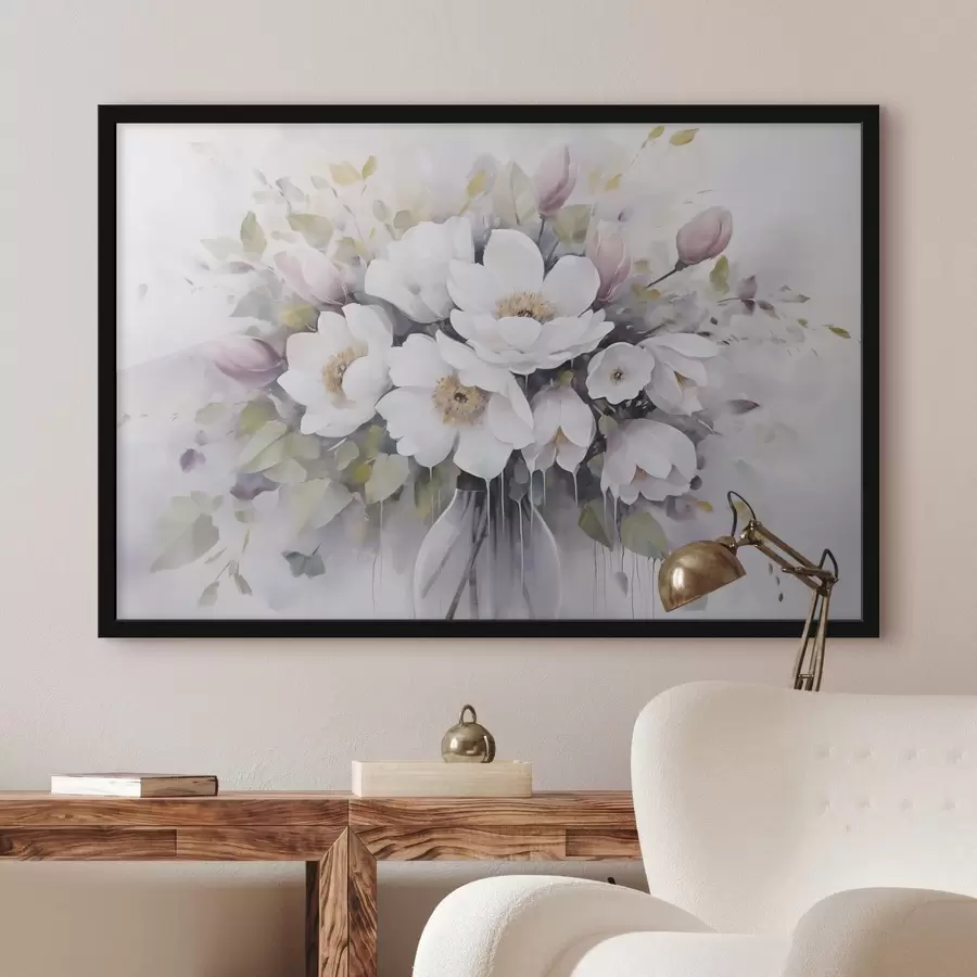 Papier peint photo Fleurs dans un vase, peinture imitation f46763