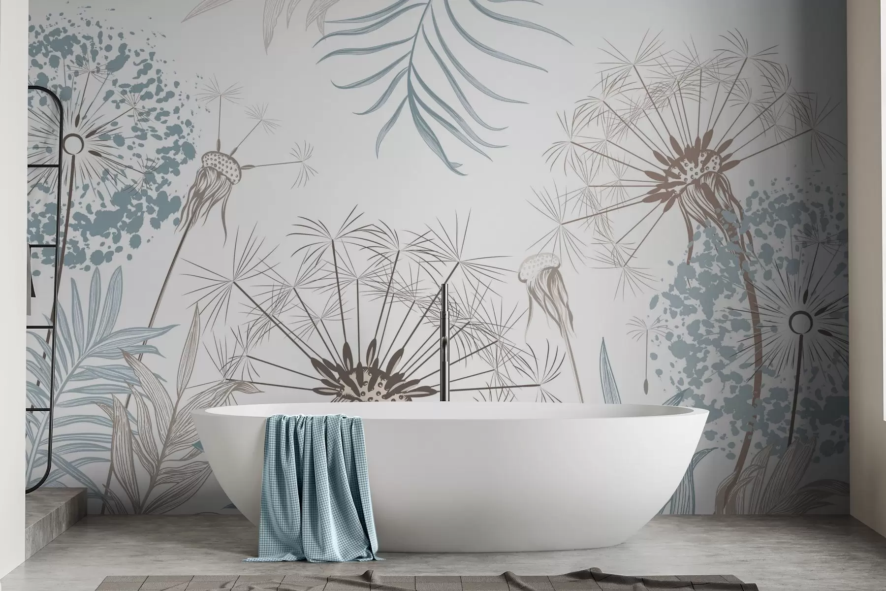 Papier peint photo Pissenlits parmi le feuillage w04942