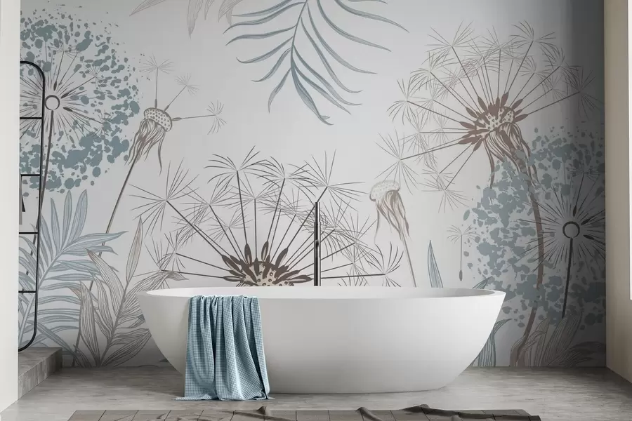 Fotobehang Paardenbloemen tussen het gebladerte w04942