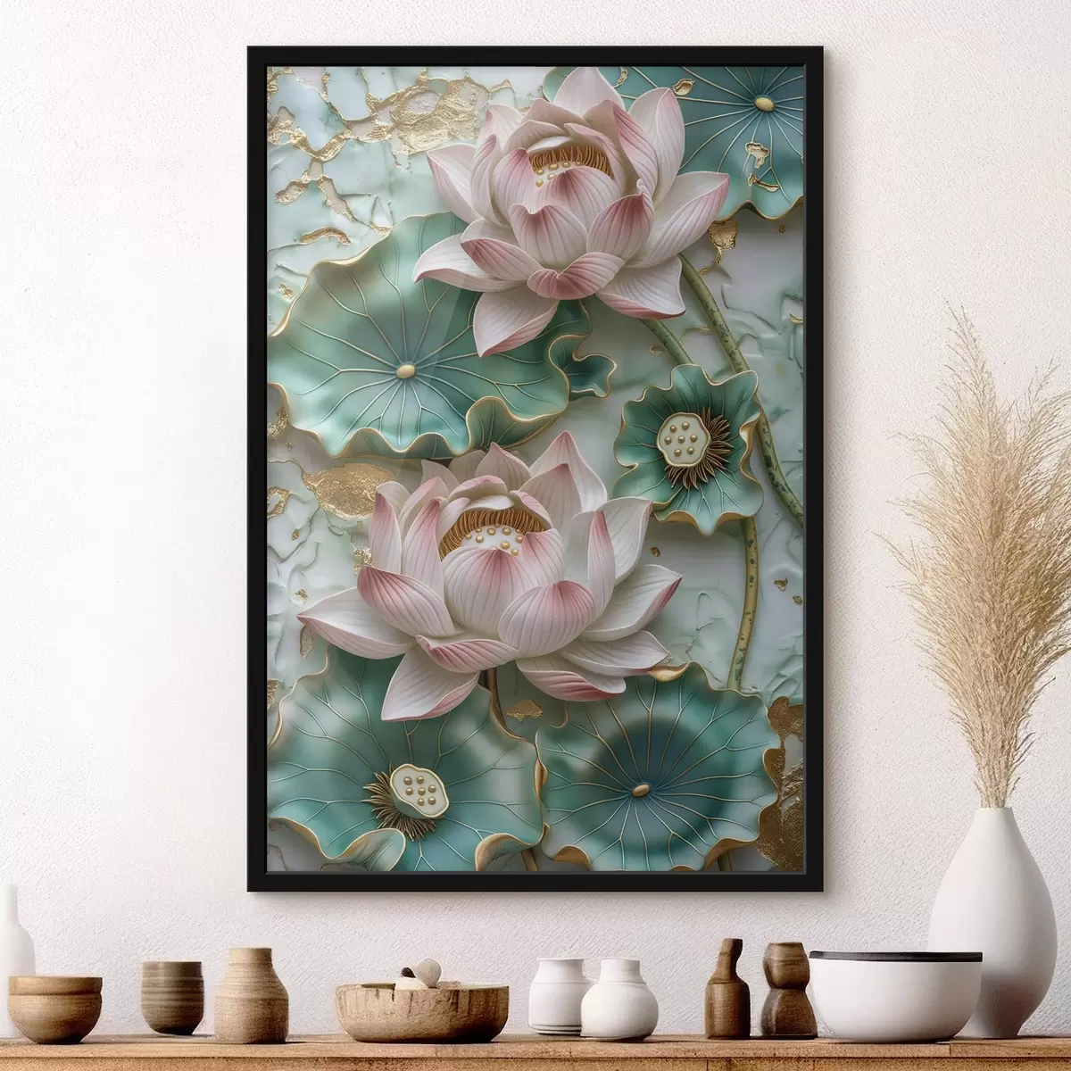 Poster Lotusbloemen f46798