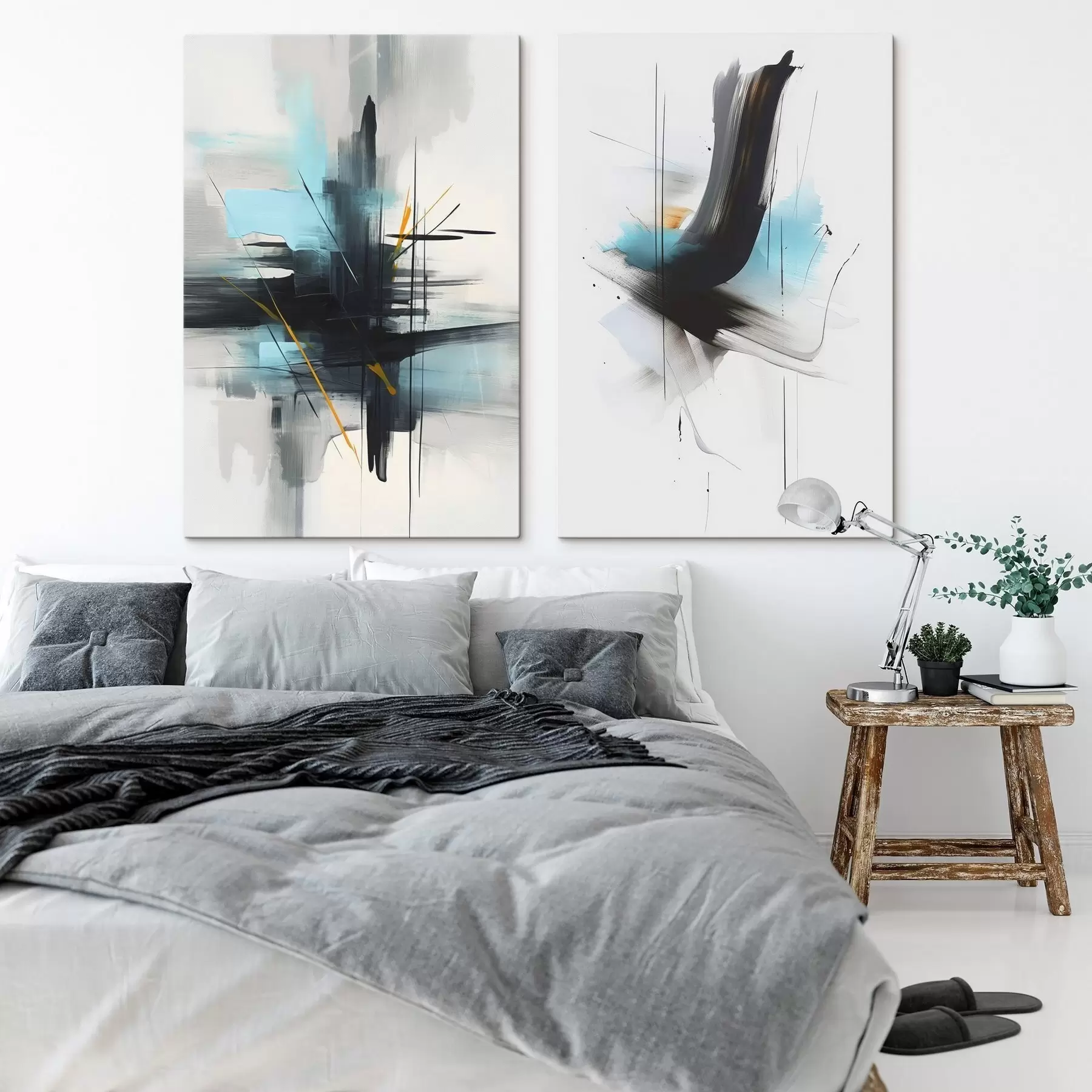  Peintures Abstraction avec imitation d'éclaboussures et de coups de pinceau m01037