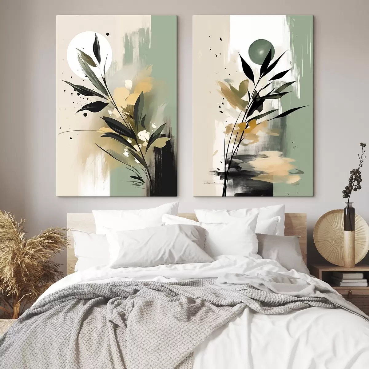  Peintures Abstractions avec des plantes m01038