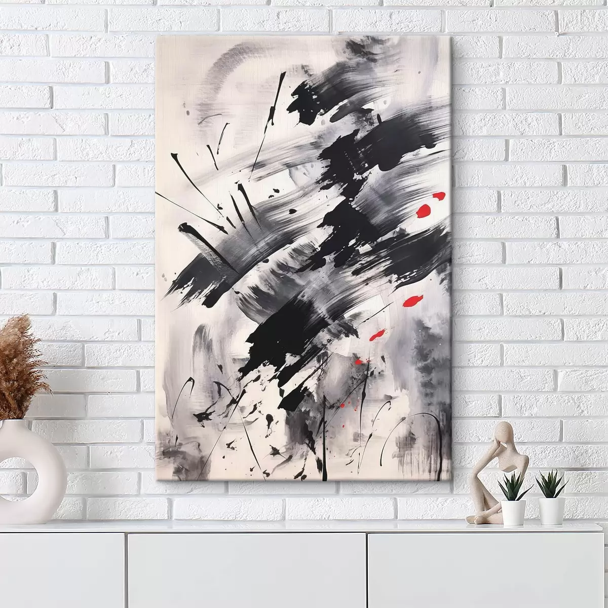  Peintures Abstraction avec imitation d'éclaboussures et de coups de pinceau s46783