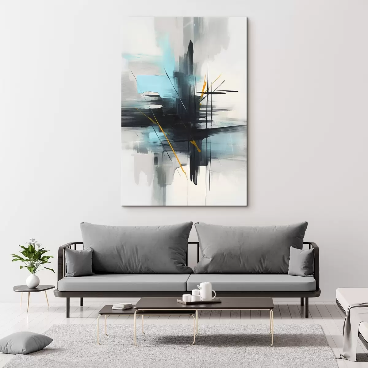  Peintures Abstraction avec imitation d'éclaboussures et de coups de pinceau s46789