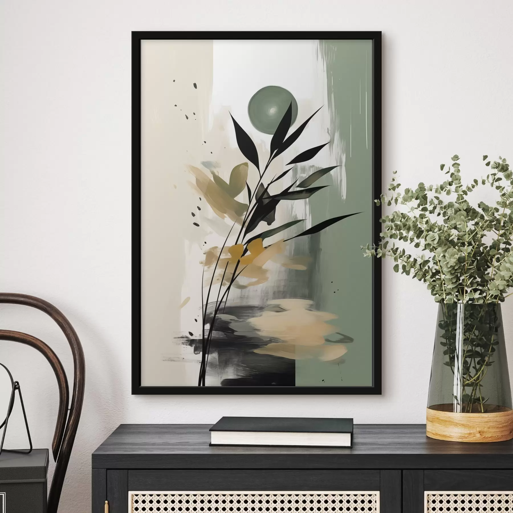 Papier peint photo Abstraction avec une plante f46784