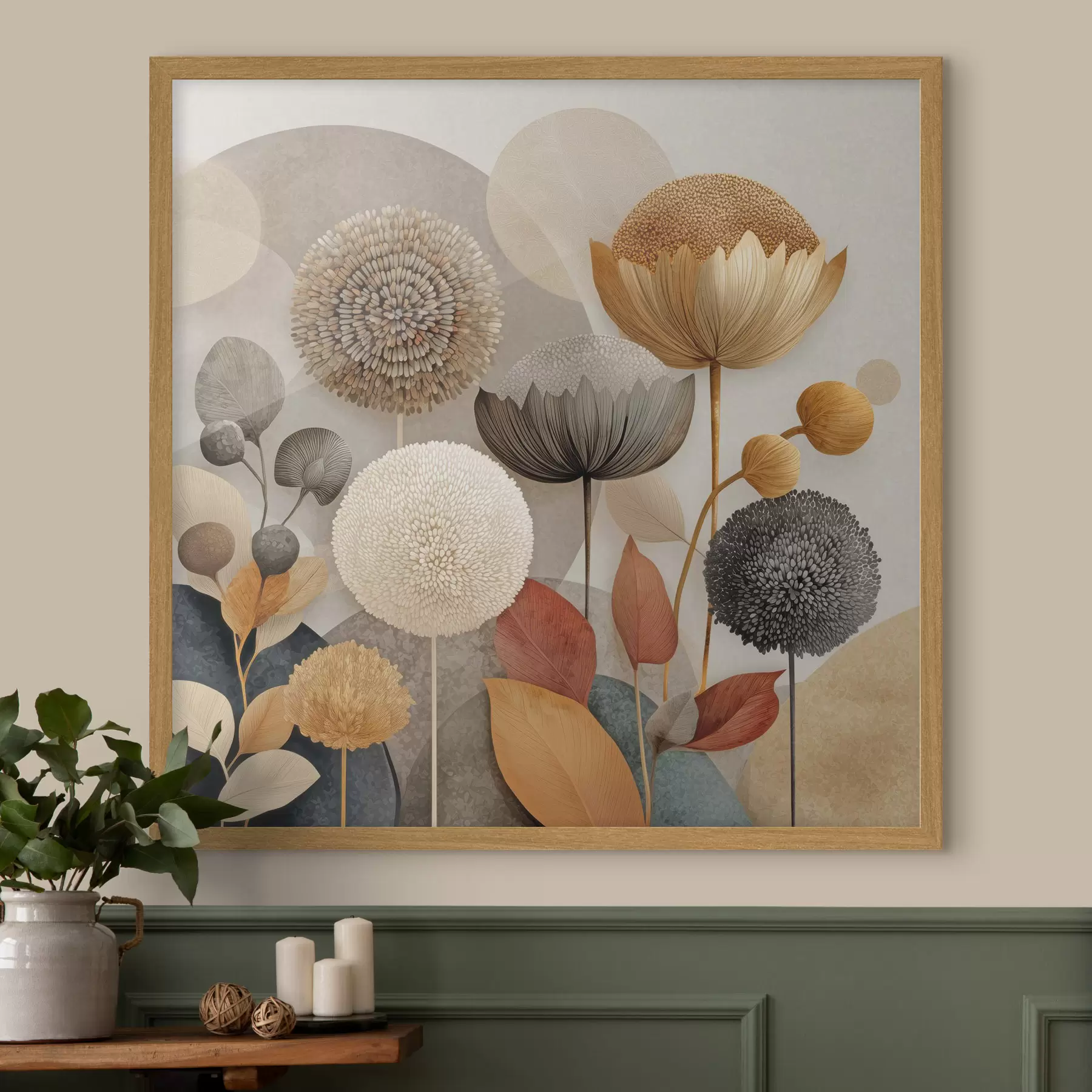 Papier peint photo Fleurs ambrées f46788