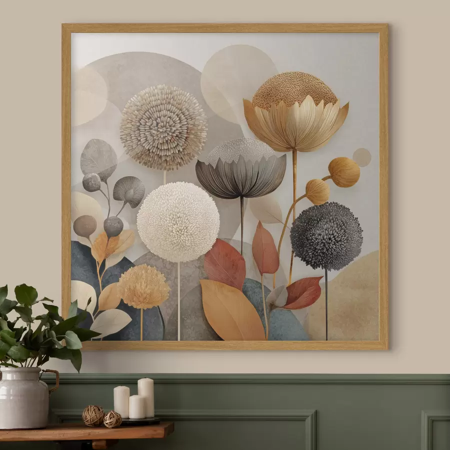 Papier peint photo Fleurs ambrées f46788