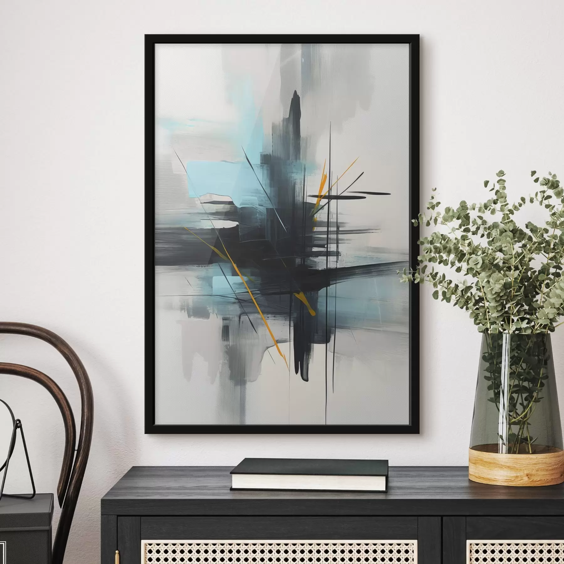 Papier peint photo Abstraction avec imitation d'éclaboussures et de coups de pinceau f46789