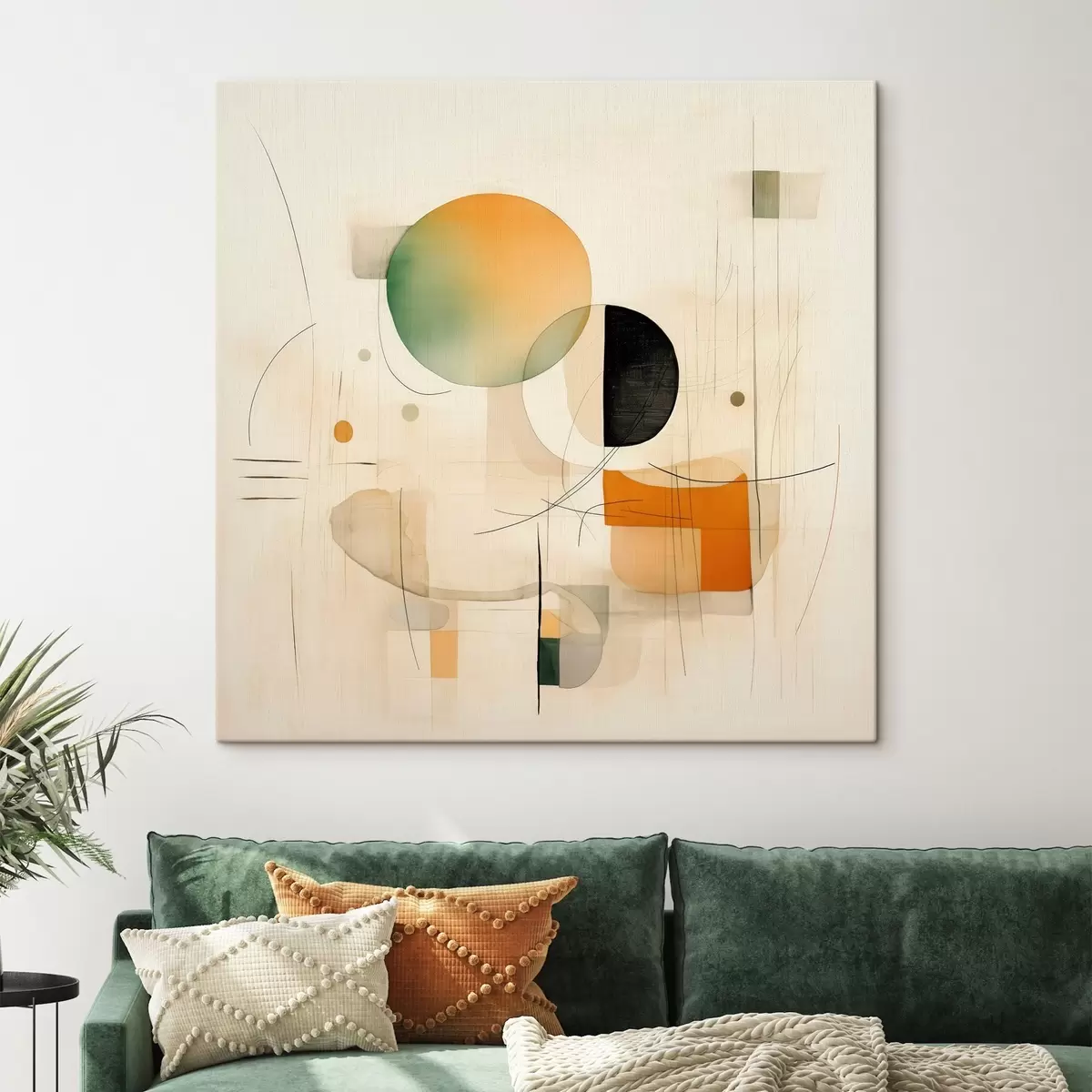  Peintures Accents géométriques dans une palette douce, dans un style minimaliste moderne s46640