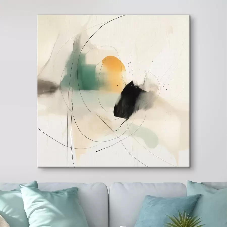  Peintures Dynamique douce des couleurs et des lignes dans un style abstrait aérien s46641