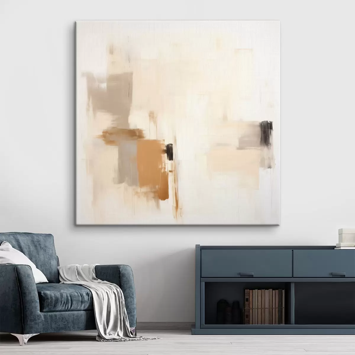  Peintures Abstraction avec des formes floues dans des tons apaisants s46655