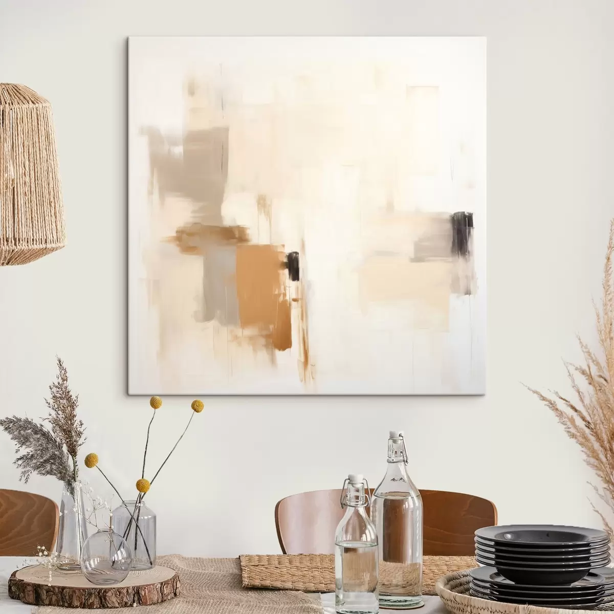  Peintures Abstraction avec des formes floues dans des tons apaisants s46655