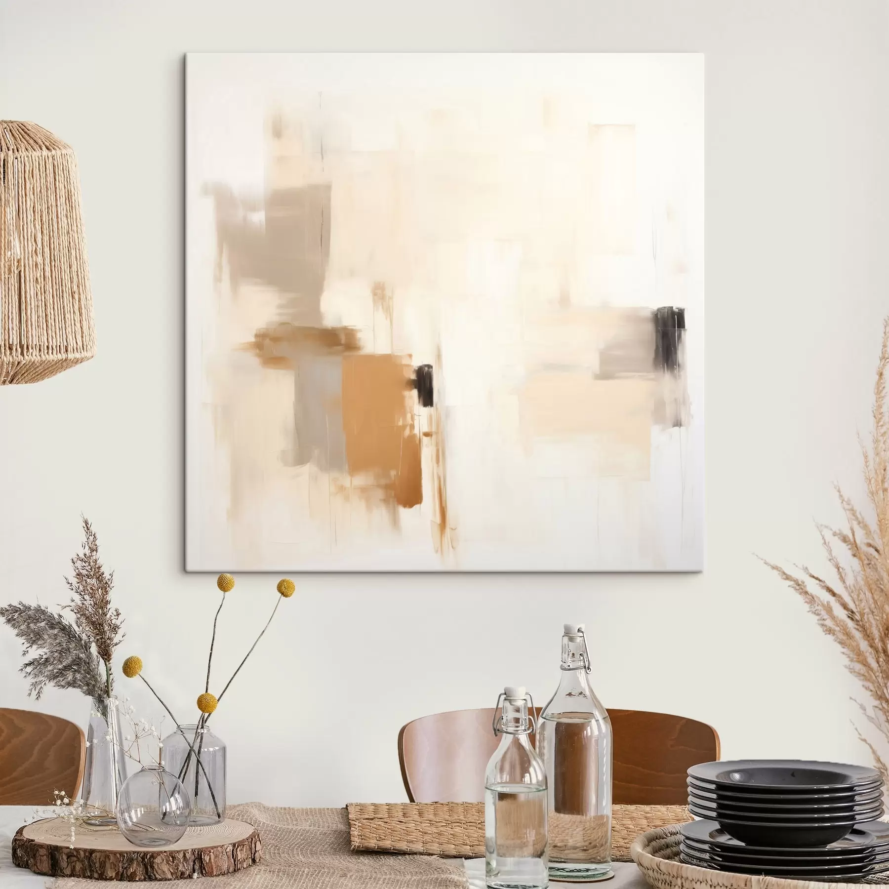  Peintures Abstraction avec des formes floues dans des tons apaisants s46655