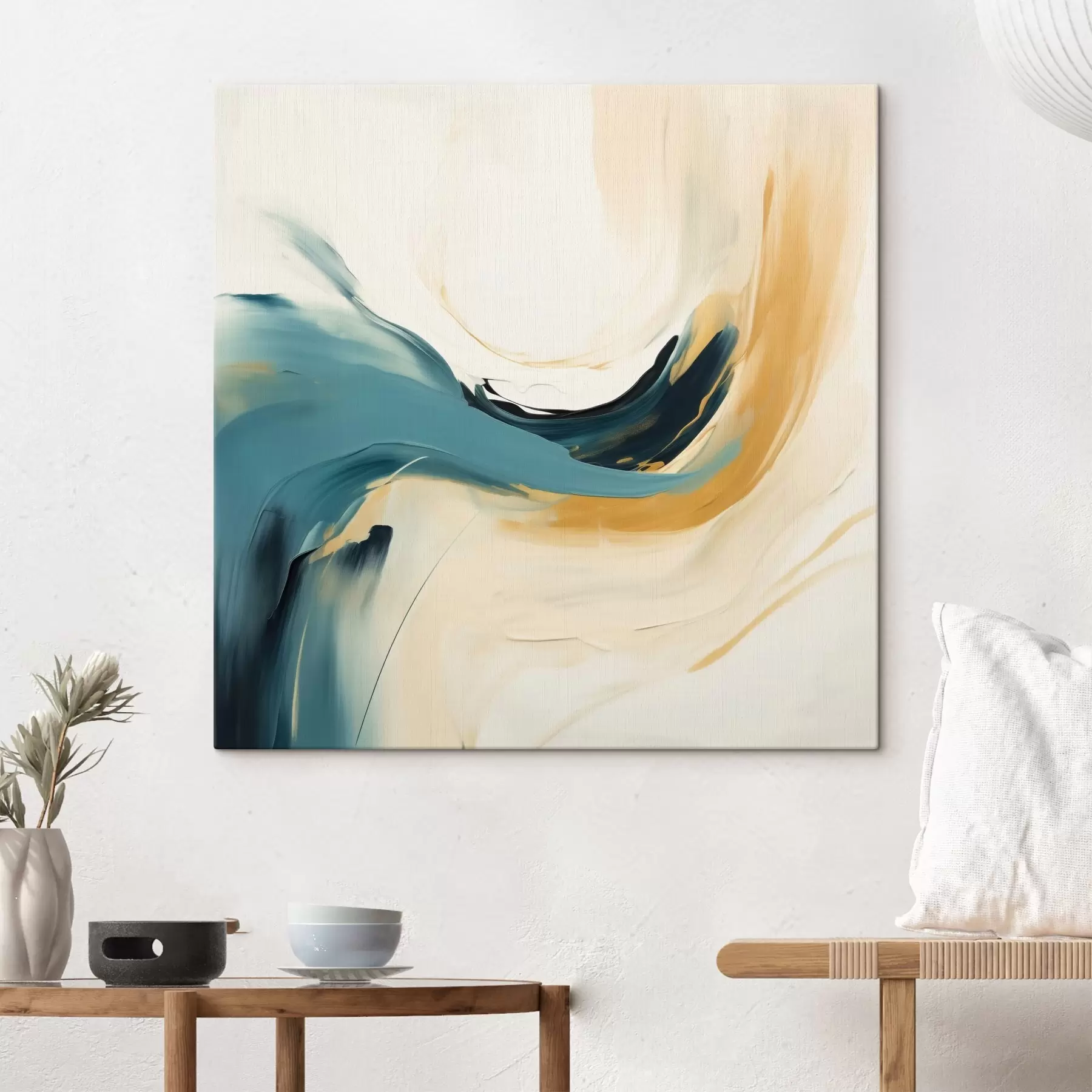  Schilderijen Abstractie met bewegende vormen in pasteltinten s46656