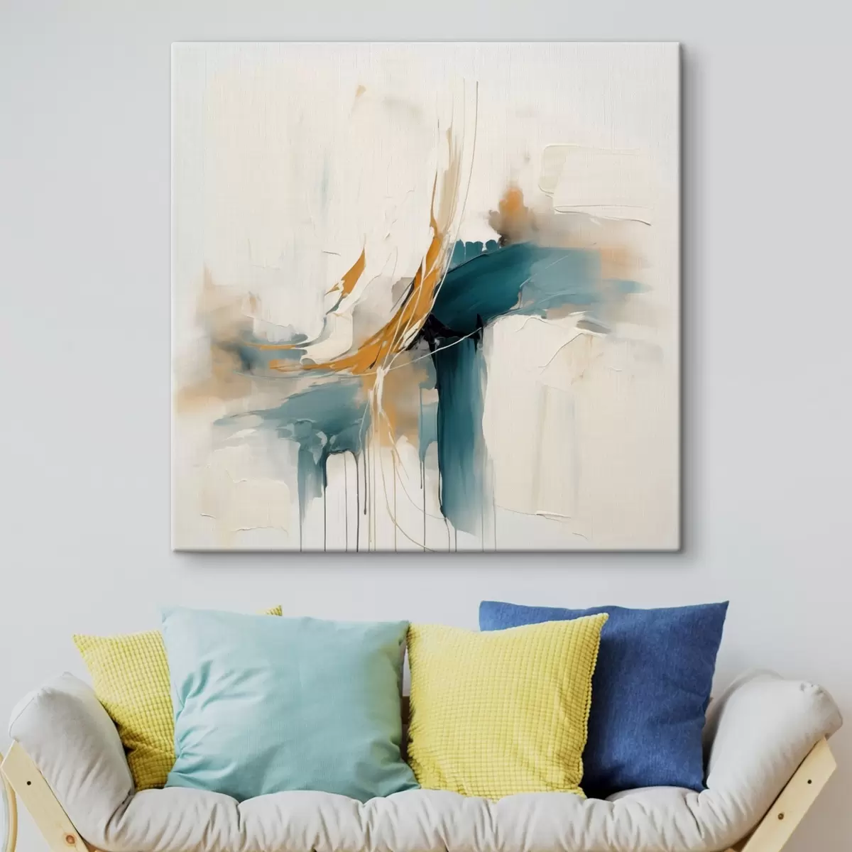  Peintures Abstraction dynamique avec éléments texturés s46657