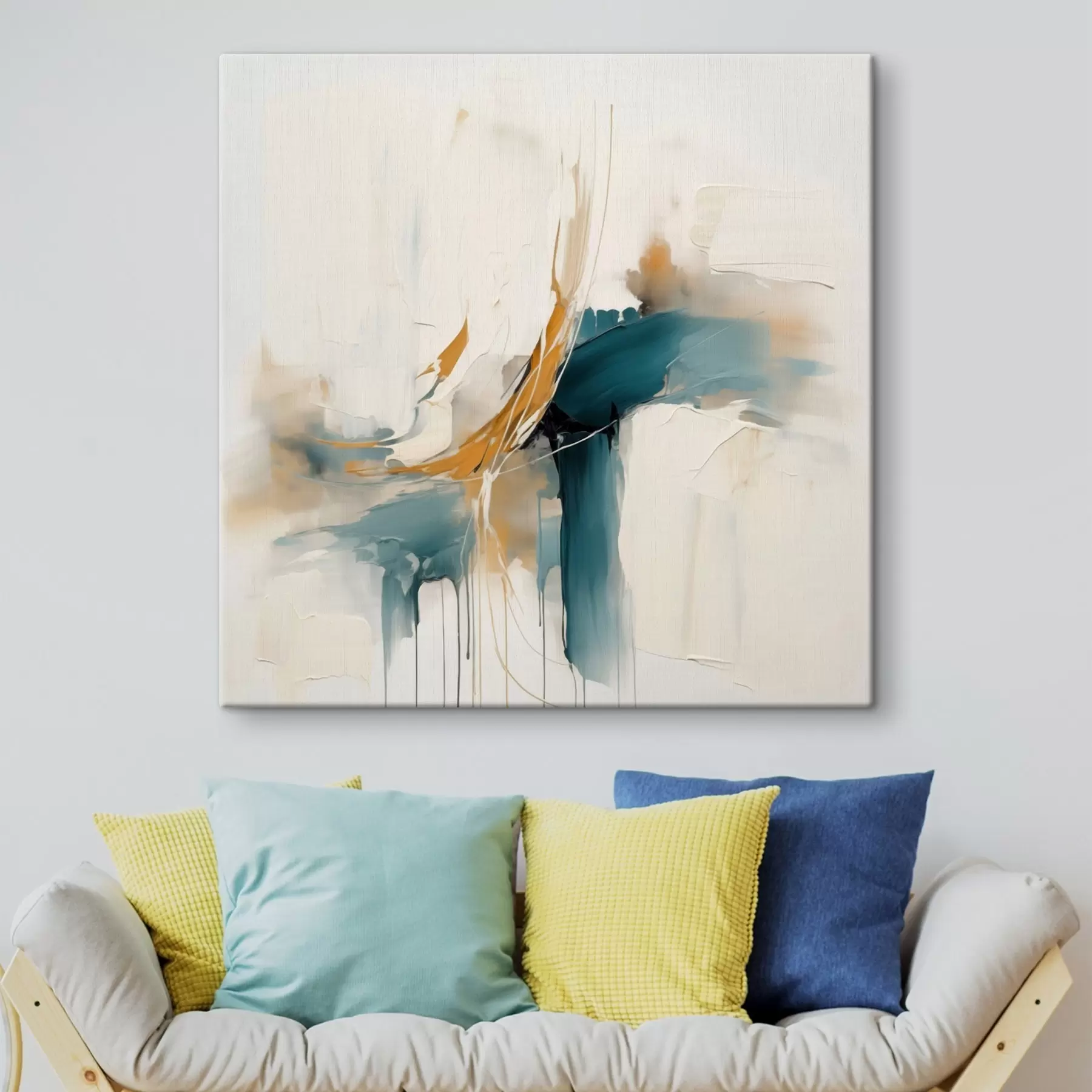  Schilderijen Dynamische abstractie met gestructureerde elementen s46657