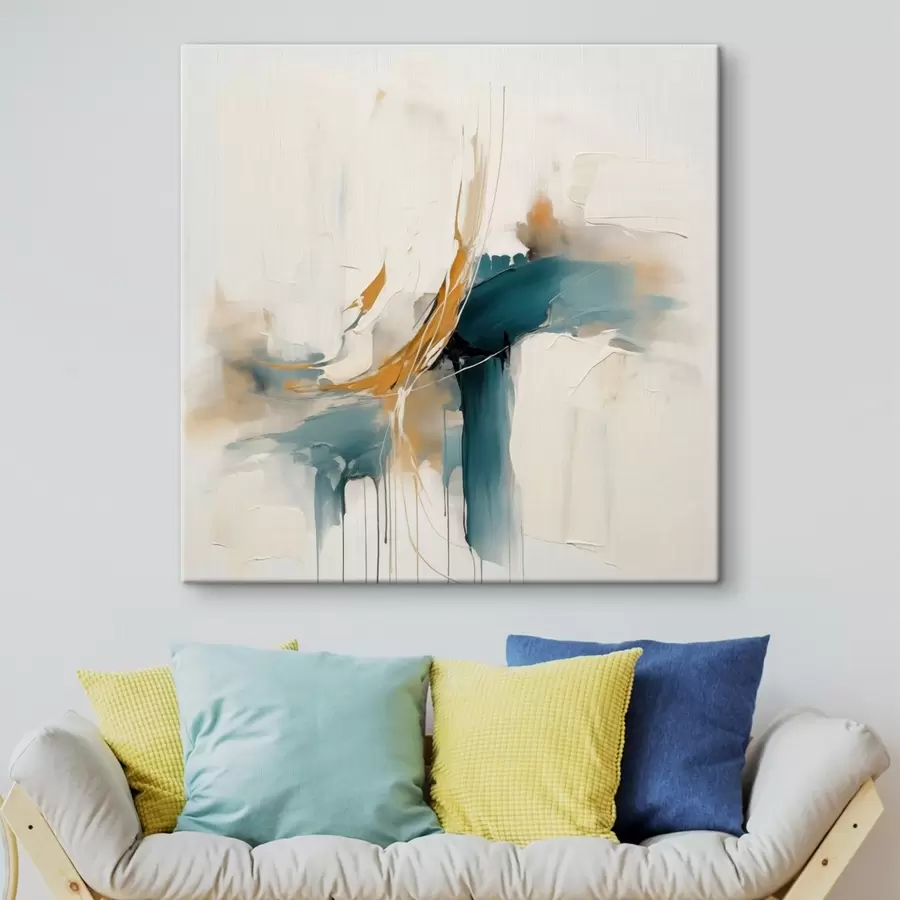  Peintures Abstraction dynamique avec éléments texturés s46657