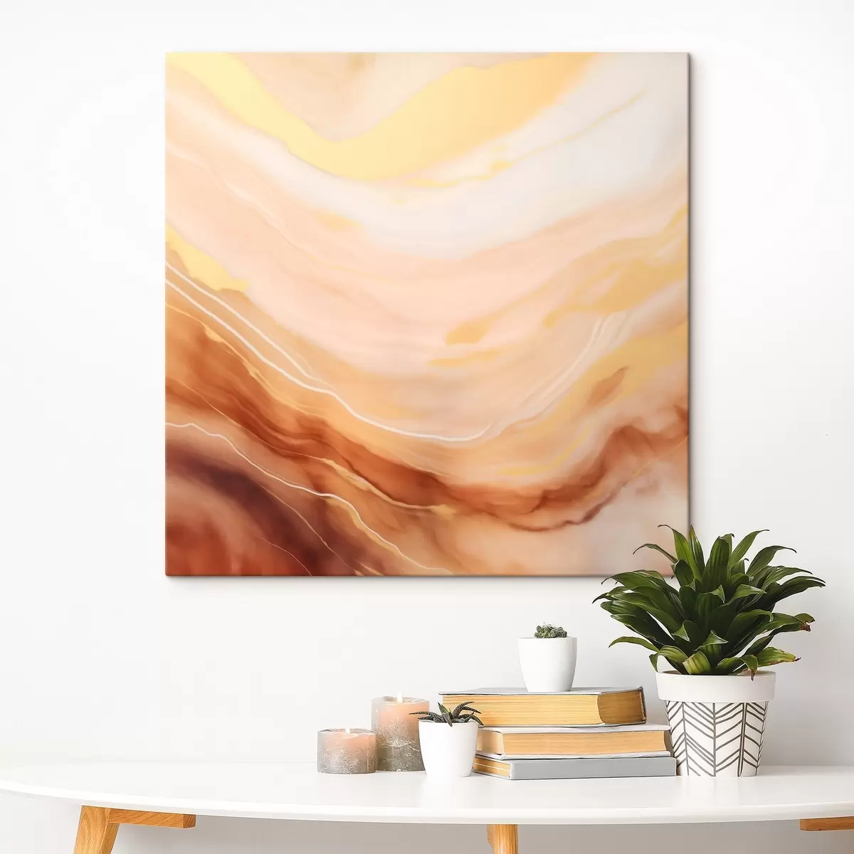  Peintures Abstraction dans une palette pastel avec des formes naturelles s46660