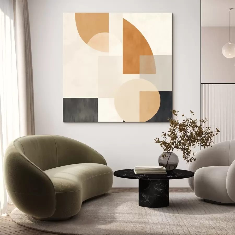  Peintures Géométrie artistique combinant des formes arrondies et linéaires s46665