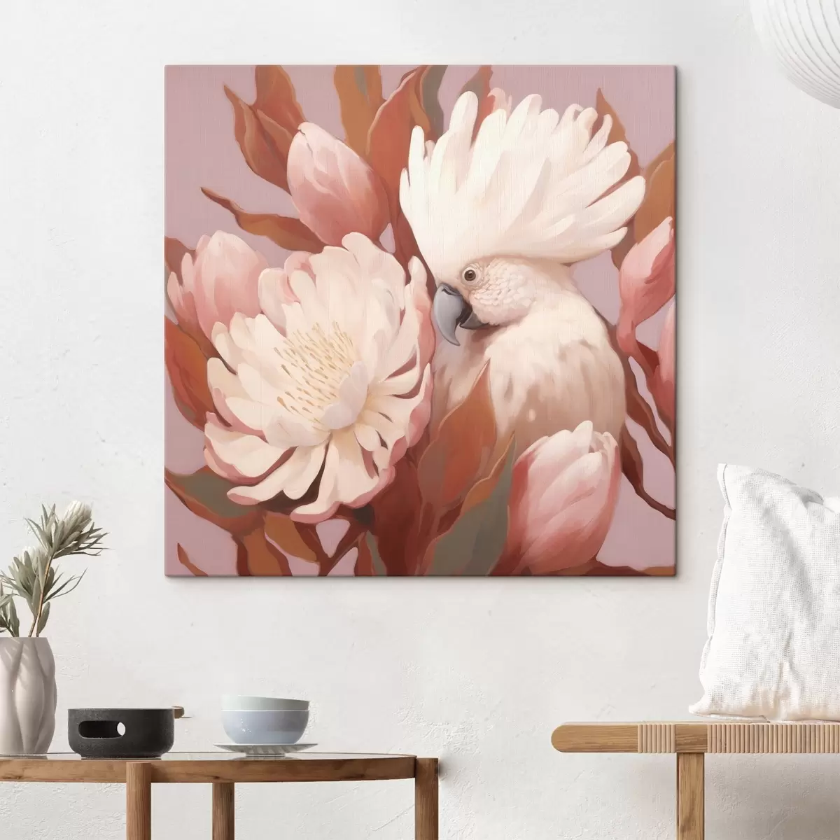  Peintures Représentation artistique abstraite d'un oiseau dans une composition florale s46667