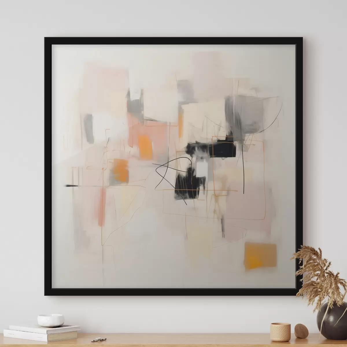 Poster Minimalistische abstractie met zachte kleuren f46638