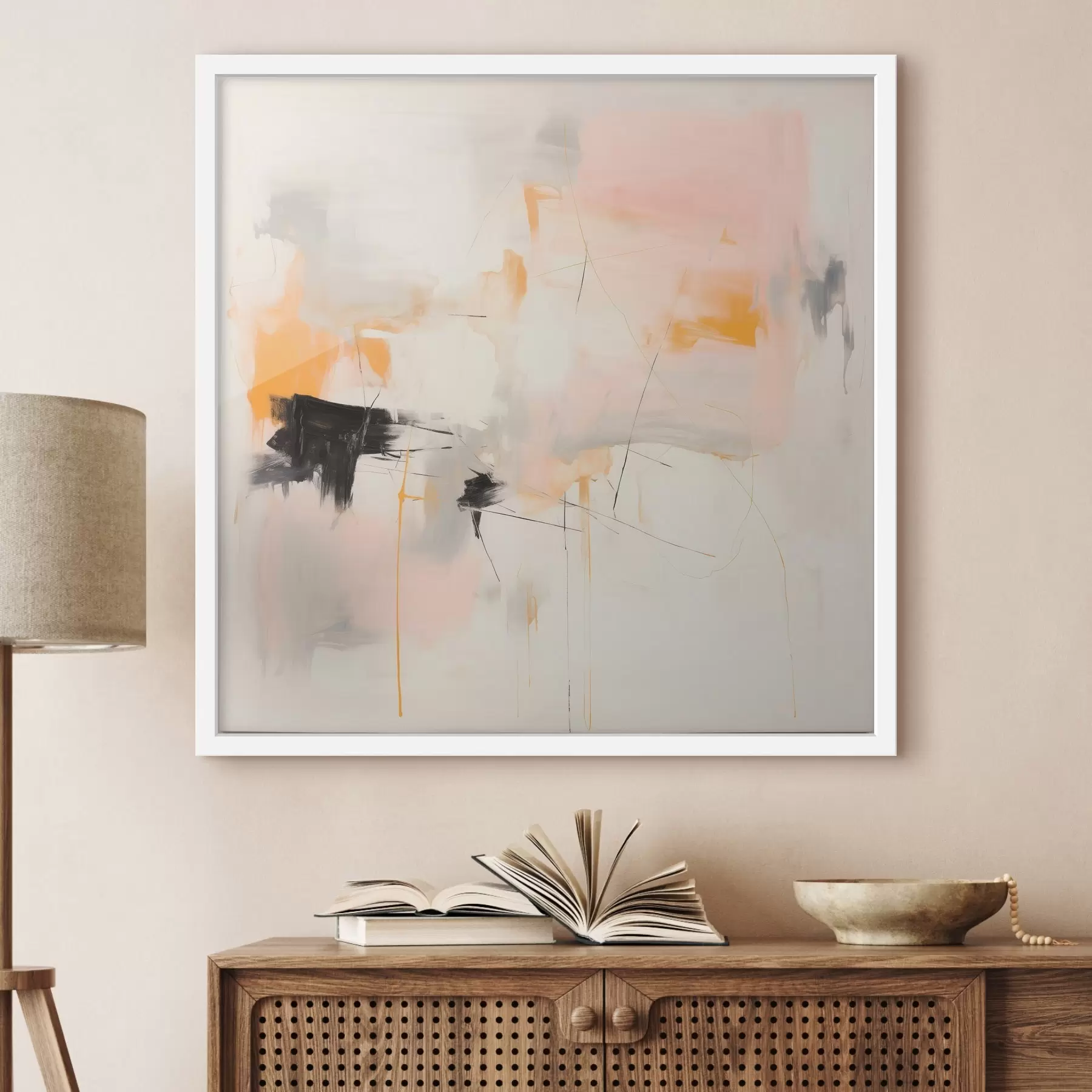 Fotobehang Vage vormen en dynamische penseelstreken in een gesticulerende techniek f46639