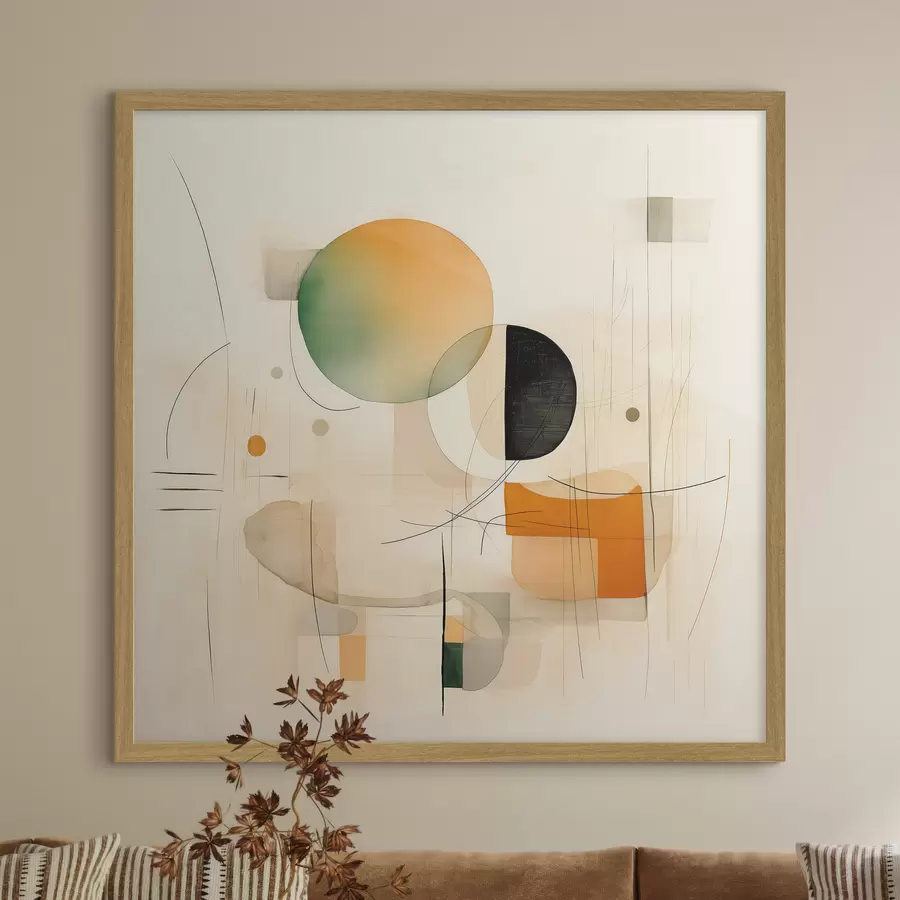 Papier peint photo Accents géométriques dans une palette douce, dans un style minimaliste moderne f46640