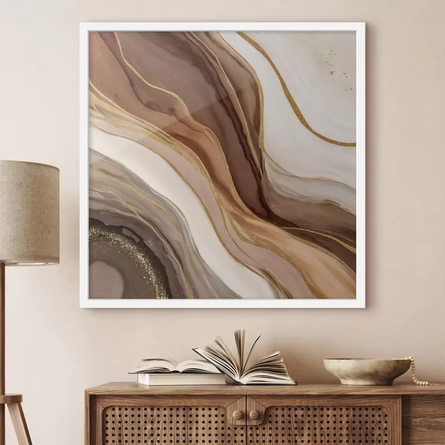 Papier peint photo Composition en pierre dans des tons bois f46642