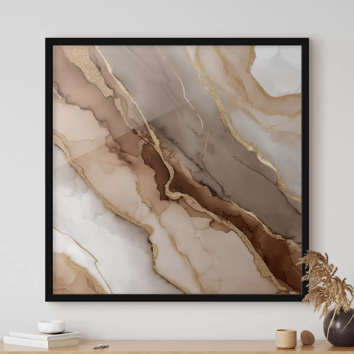 Poster Getextureerd steenmotief in artistieke stijl f46643