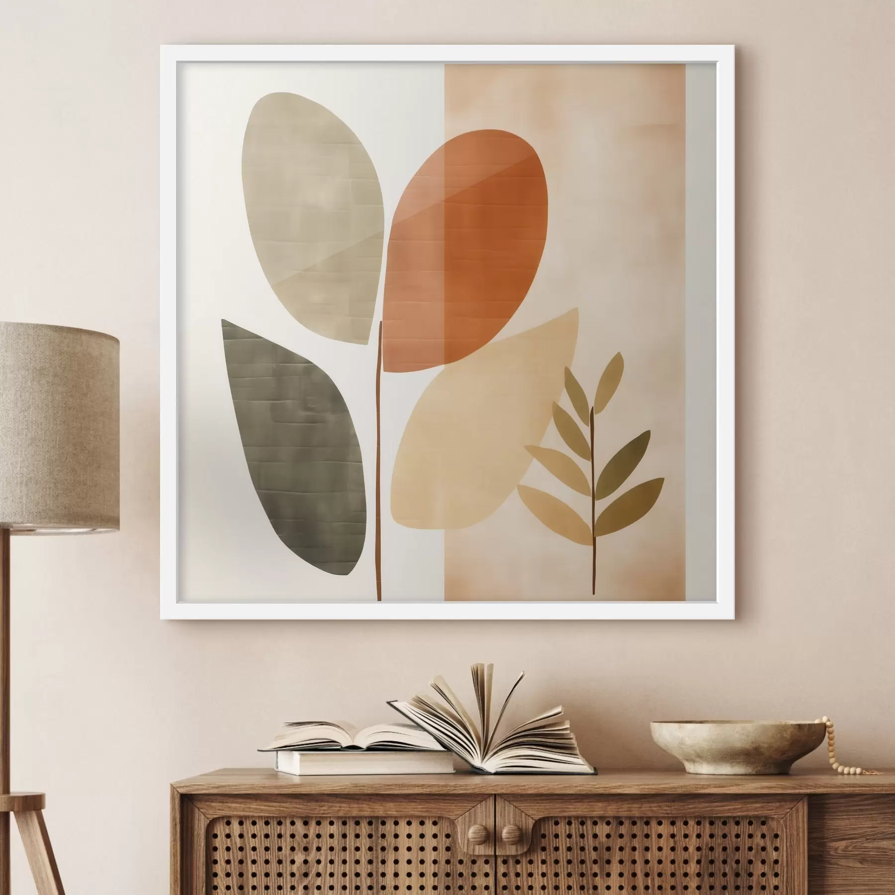 Papier peint photo Feuillage minimaliste dans un style artistique f46644