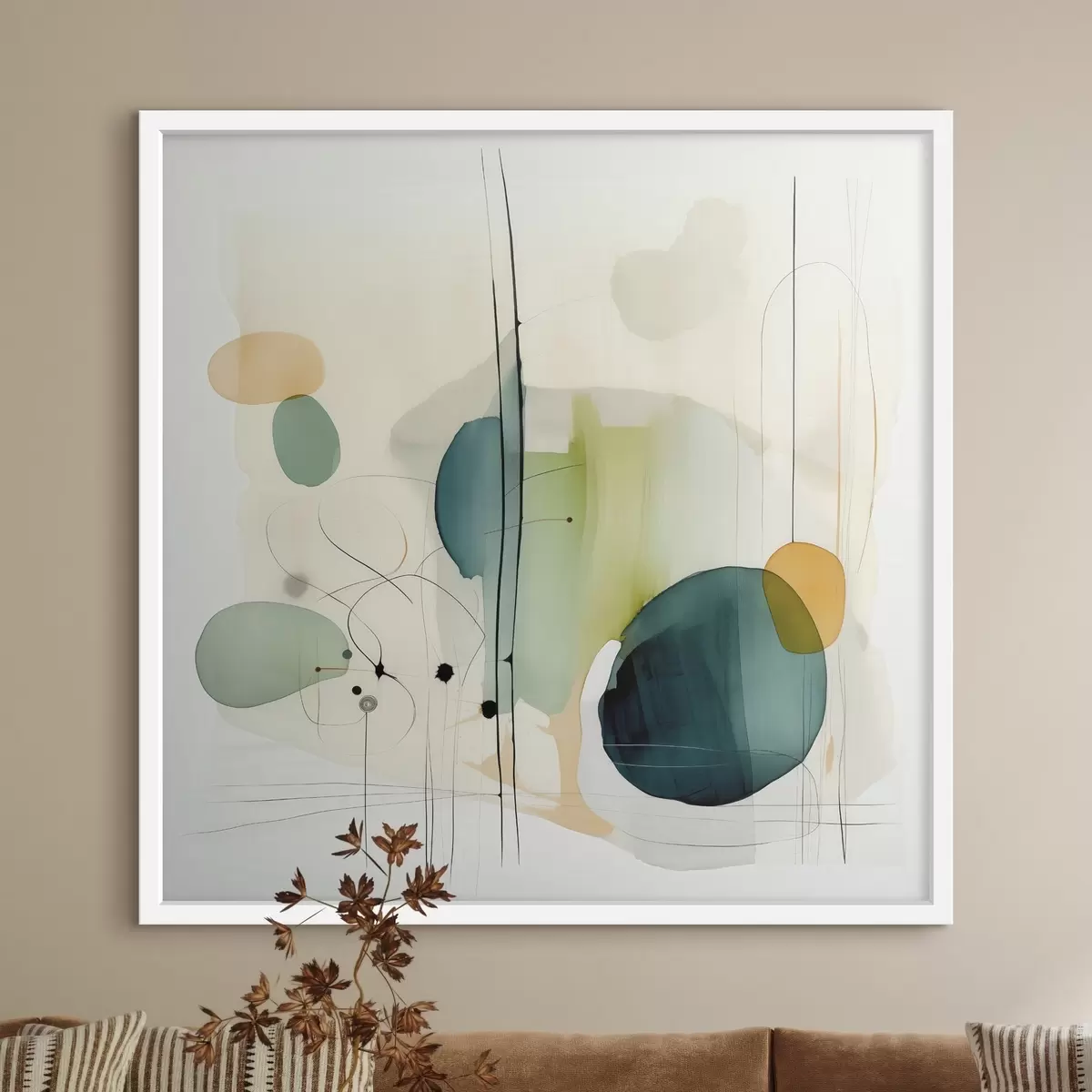 Affiche Géométrie artistique dans des tons doux f46649